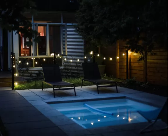 How to Hang String Lights Around Pool？