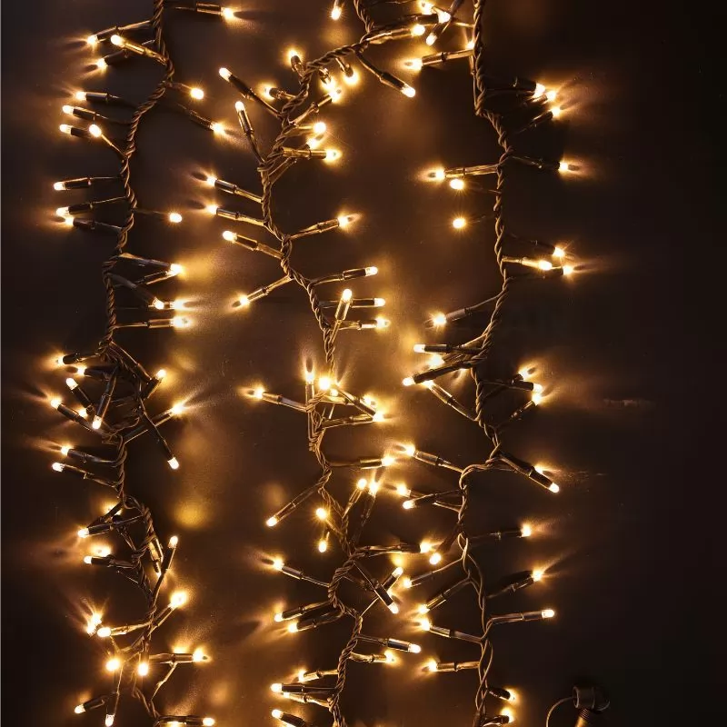 Outdoor 5m 250LED Warm White Connectable cluster fairy Lights