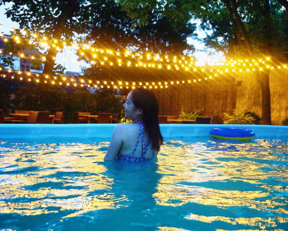 Can you hang fairy light over a pool?